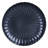 Farfurie intinsa D4014B, portelan, gri inchis, 27 cm