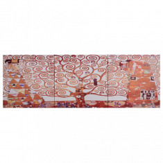 Set Tablouri Din P&acirc;nză Imprimeu Copac Galben 120 x 40 cm 289257