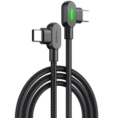 Cablu Pentru Telefon, &Icirc;ncărcare Rapidă, Unghi De 90&deg;, Led, Usb-C Pd, 2M, Negru, 60W, Mcdodo