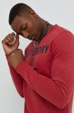 Cumpara ieftin Superdry bluza barbati, culoarea rosu, cu imprimeu