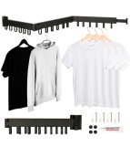 Uscator Rufe Perete Pliabil Telescopic Negru 18 Carlige 123 cm