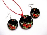 set lemn cu motiv floral maci 39730