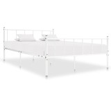 Cumpara ieftin Cadru de pat, alb, 200 x 200 cm, metal