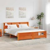 Cumpara ieftin Cadru de pat Maro ceruit 200 x 200 cm Lemn masiv de pin