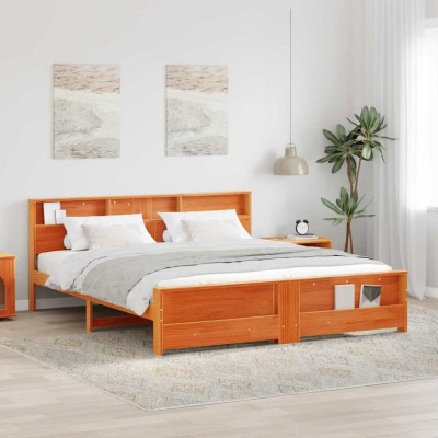 vidaXL Cadru de pat Maro ceruit 180 x 200 cm Lemn masiv de pin 3394218 foto