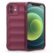 Husa pentru iphone 12, antisoc, margini cu striatii, design minimalist, bordeaux