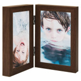 Cumpara ieftin Ramă foto dublă, colaj, maro &icirc;nchis, 2x (21x29,7 cm)
