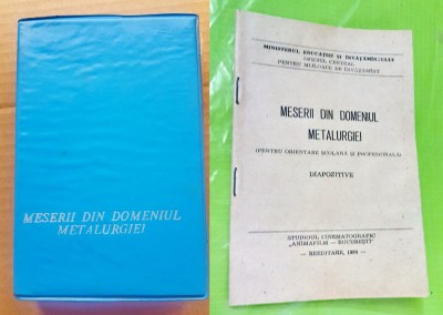 F375-Album Diapozitive RSR-Meserii Metalurgie AnimaFilm Bucuresti 1984. 60 buc. foto