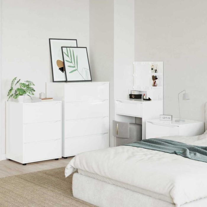 vidaXL Dulap de depozitare Alb lucios 60 x 48 x 81 cm Lemn compozit 888861