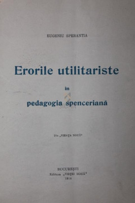 ERORILE UTILITARISTE IN PEDAGOGIA SPENCERIANA foto