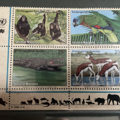 Natiunile Unite - Serie timbre pasari, fauna nestampilate MNH