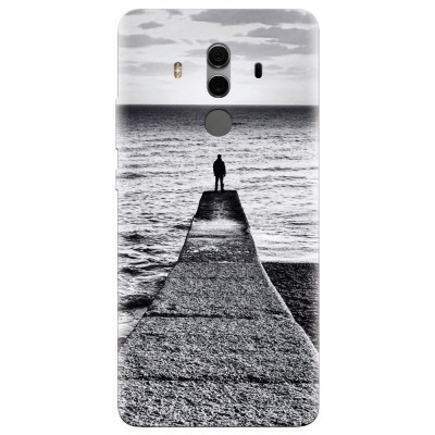 Husa silicon pentru Huawei Mate 10, Abstract Dock Man Grey foto