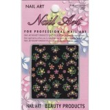 Flori colorate, frunze - stickere 3D, INGINAILS