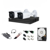 Sistem supraveghere video Dahua 5MP cu 2 camere IR 80m si HDD 500GB