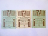 Italia lot 3 bilete intrare de colecție Direcția Generală a Antichităților și Artelor Frumoase cu securile fasciste din 1938,vedeți imaginile