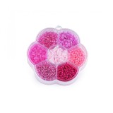 Cumpara ieftin Set margele din sticla in cutie 30 g mix Roz, Crisalida