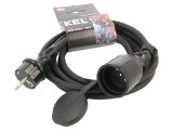 Prelungitor negru 3m 16A 3x2,5mm2 1 priză