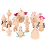 Set 10 figurine din lemn Lumea Basmelor