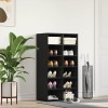 Gossi suport pentru pantofi stejar negru 54x34x100,5cm lemn prelucrat