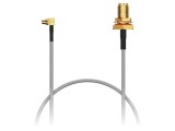 Cablu GCT MMCX tată - SMA mamă 100mm 50&Omega; IP68 0-3GHz maro 40-125&deg;C