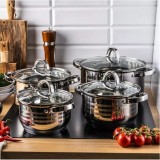 Set oale cu capac, 5l, 3.9l, 2.9l, 2.1l, strecuratoare, 5 piese, Klausberg