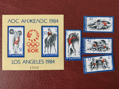 bulgaria - Timbre sport, jocurile olimpice 1984, nestampilate MNH foto