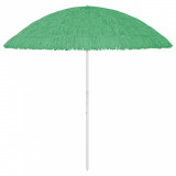 Umbrelă de plajă Hawaii, verde, 300 cm, vidaXL