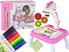 Set de desen cu 12 markere si masuta, 31,5x20,5x18cm, roz, Lean 20507