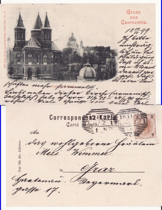 Cernauti ( Bucovina )-Biserica armeana- clasica, rara, edit. Leon Konig