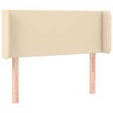 Cumpara ieftin Tablie de pat cu aripioare crem 83x16x78/88 cm textil