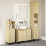 VidaXL Set mobilier de baie, 3 piese, stejar sonoma, lemn prelucrat 3282654