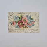 Carte Postala tematica florala litografie, circulata Anina 1904 / Caras / Banat / Romania