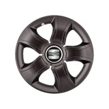 Set 4 Capace Roti 15 inchi (R15) Bis Negru, Compatibile Cu Seat, Autohelix MSA