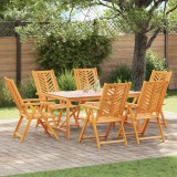VidaXL Set de masă pentru grădină 7 pcs Maro 150 x 90 x 74 cm