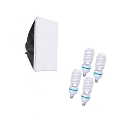 Kit Lampa Lumina Continua Softbox pentru Studio Foto sau Videochat, fara suport, cu 4 Becuri E27 Incluse foto