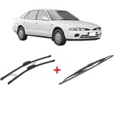 Cumpara ieftin Set 3 stergatoare MITSUBISHI GALANT VII (E5_A, E7_A, E8_A) 1992 - 1996, pentru parbriz si luneta, Bosch Twin