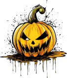 Cumpara ieftin Sticker decorativ, Halloween, Dovleac, Galben, 69 cm, 8588ST-8, Oem