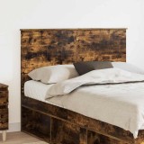 vidaXL Tăblie cap cu headboard Stejar fumuriu 120 cm Lemn compozit 887786