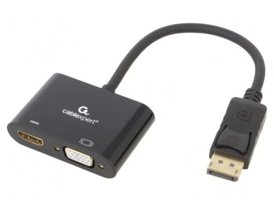 Convertor DisplayPort 1.2 Negru HDMI/VGA foto
