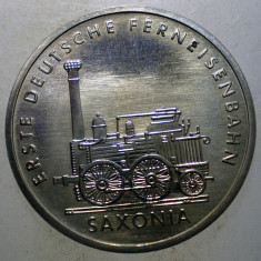 7.382 GERMANIA RDG DDR ERSTE DEUTSCHE FERNEISENBAHN 5 MARK 1988 A XF/AUNC