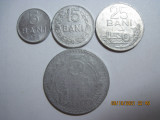 Romania (e126) - 5, 15 Bani 1975, 25 Bani 1982, 5 Lei 1978 - lot din aluminiu