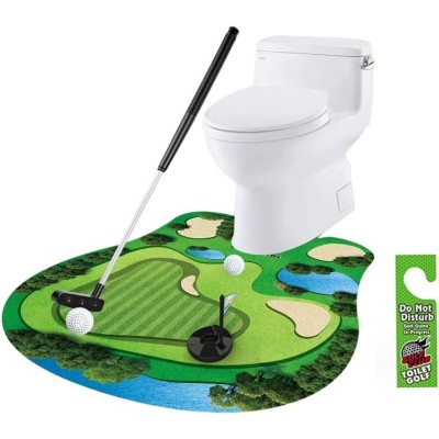 Covoras de Baie, Flippy, Model Teren de Golf, Interactiv, +14 Ani, din PVC, 80 x 69 cm, Verde foto