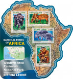 Cumpara ieftin SIERRA LEONE 2016 - Fauna, parc Sierra Leone (3)/ set complet - colita+bloc MNH, Nestampilat