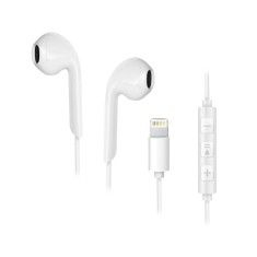 Casti Stereo Forcell pentru Apple iPhone Lightning 8 Pin, White, Cutie Noua foto