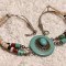 rar COLIER argint AZTEC de efect MEXIC ornat SPLENDID cu TURCOAZ superb VECHI