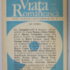VIATA ROMANEASCA , REVISTA A UNIUNII SCRIITORILOR , NR. 9 , 1991