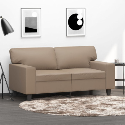 vidaXL Canapea cu 2 locuri, cappuccino, 120 cm, piele ecologică 359416 foto