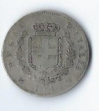 Moneda 1 lira 1863 - Italia, 5 g argint 0,835