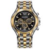 Ceas Barbatesc Orlando WAT01336 Elegant, Quartz, Curea Otel Inoxidabil Argintiu-Auriu, Cadran Negru, 46mm