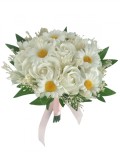 Buchet Flori Sapun Personalizabil, Trandafiri, Floarea Miresei &amp; Margarete, Alb, Mireasa/Nunta Eventissimi&reg;